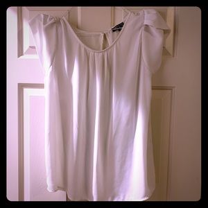 Cream blouse with cap sleeves